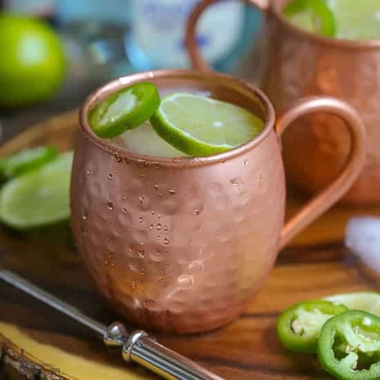 Mexican mule served in a copper glass