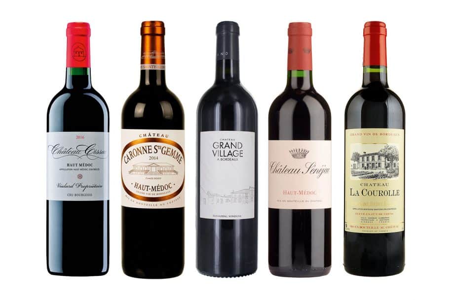 different types of Bordeaux Wine bottles