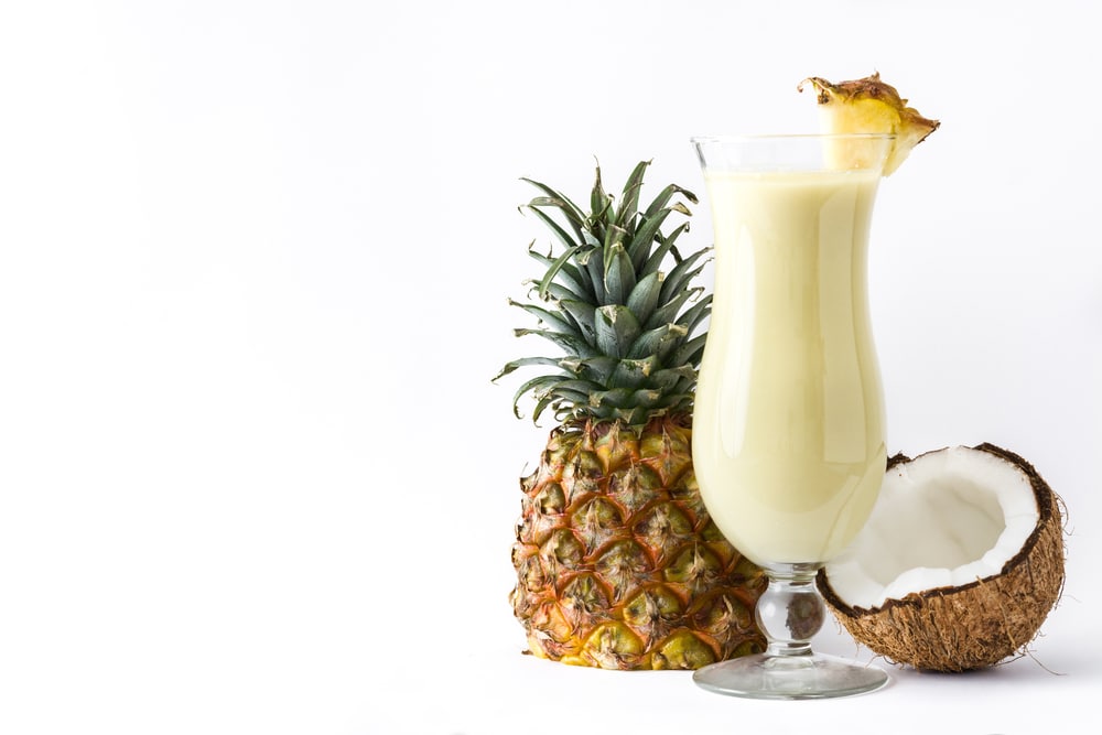 Piña Colada Cocktail Isolated On White Background