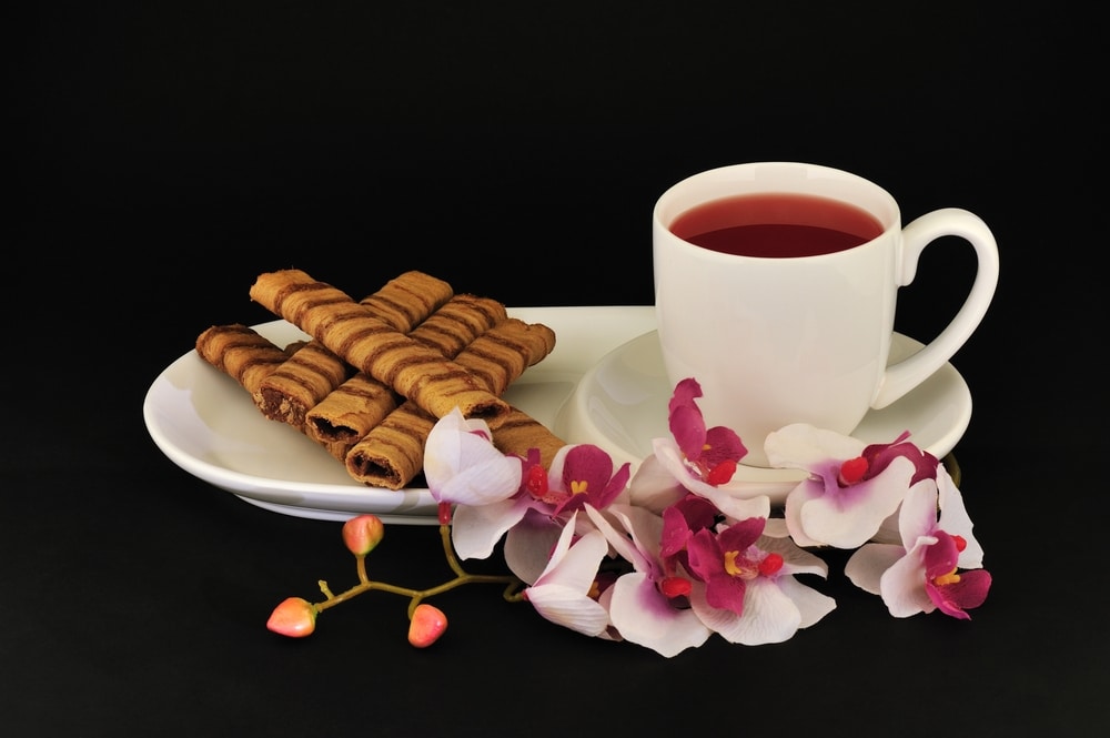 Delicious Hot Chocolate With Tea And Flowers