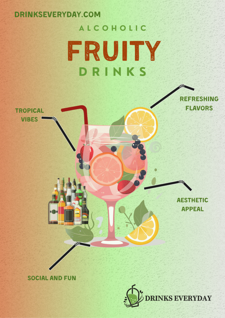 A graphical representation of the good things about alcoholic fruity drinks