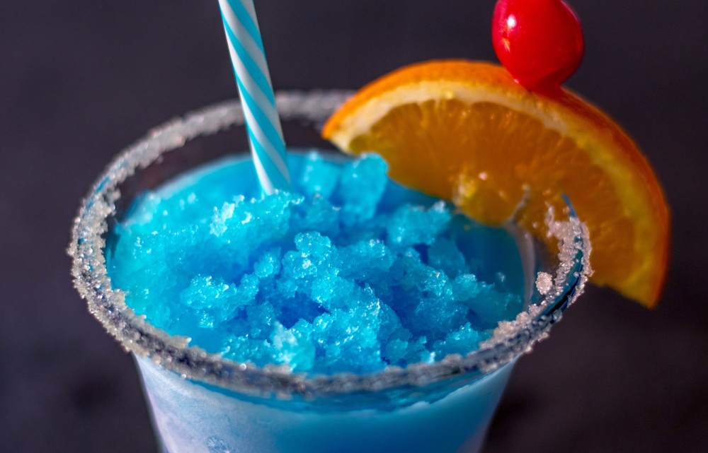 A view of a frozen blue whale drink